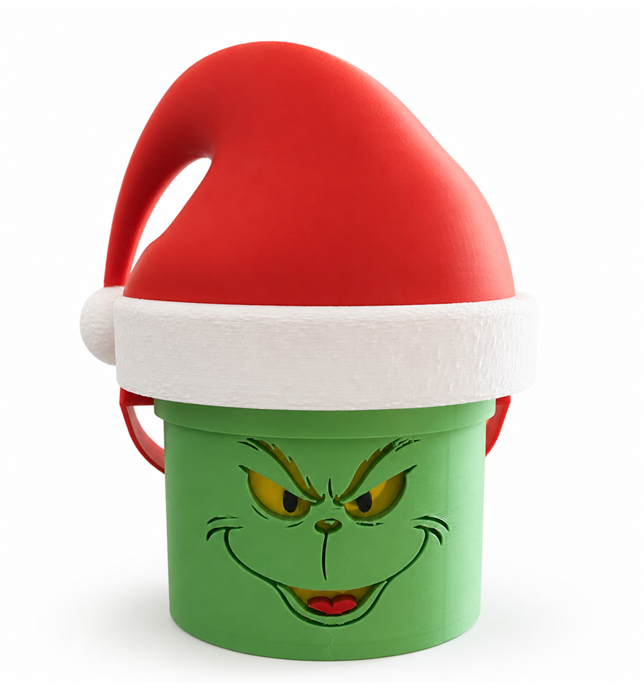 Grinch Lighted Christmas Bucket 3D Print thumbnail